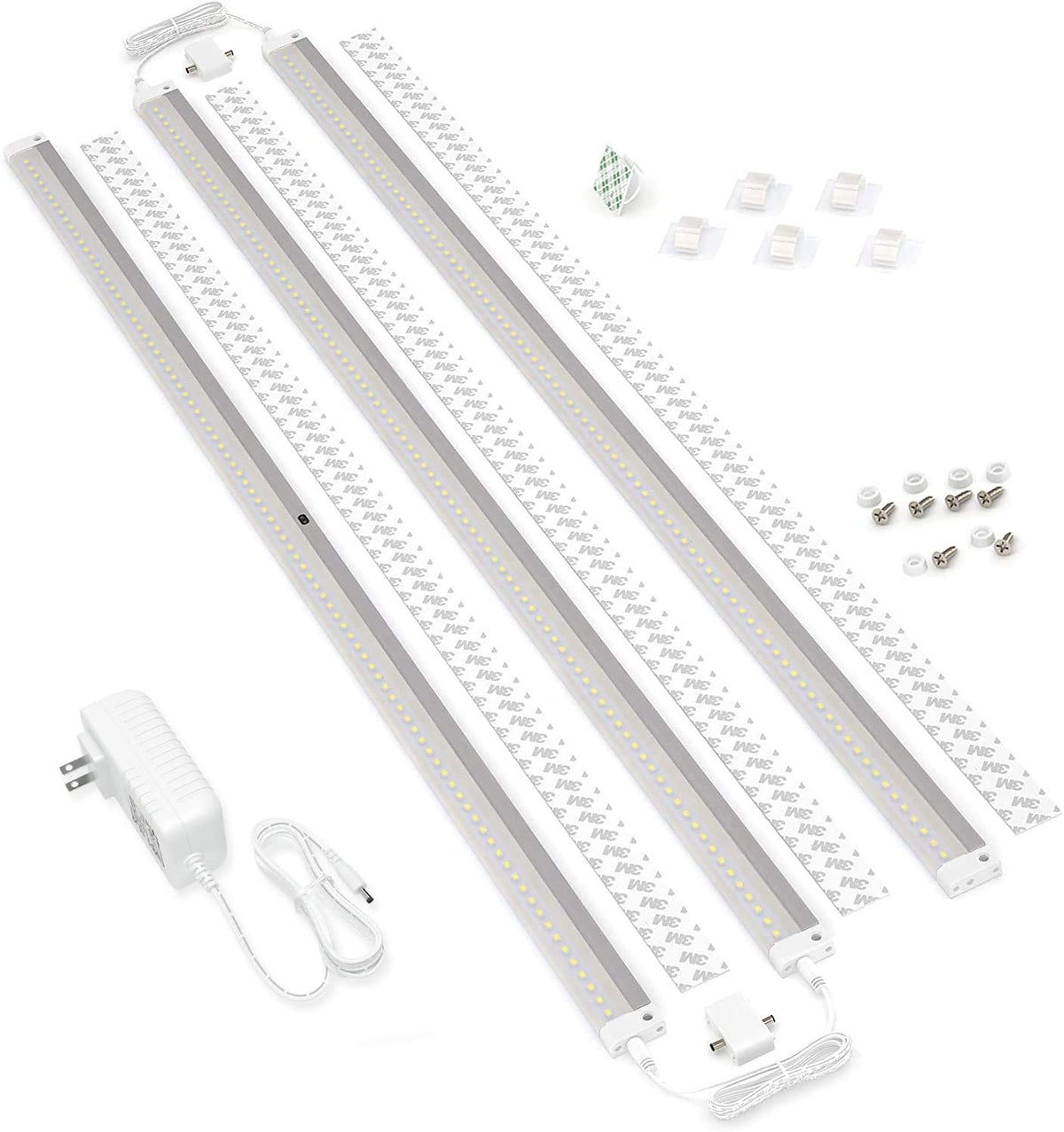 White Finish 3 Panels 40 Inch Extra Long LED Dimmable Under Cabinet Lighting Kit B103624