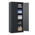 Black Metal Locking Storage Cabinet with 4 Shelves F2550