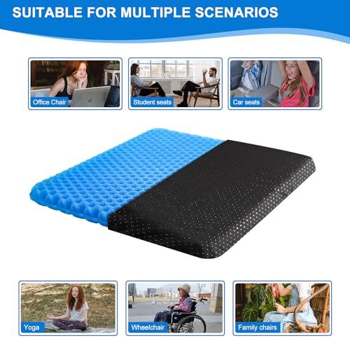 Large Cooling Gel Seat Cushion with Non-Slip Cover L6051