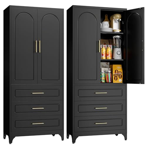 75" Tall White Metal Storage Cabinet with 4 Shelves W2089