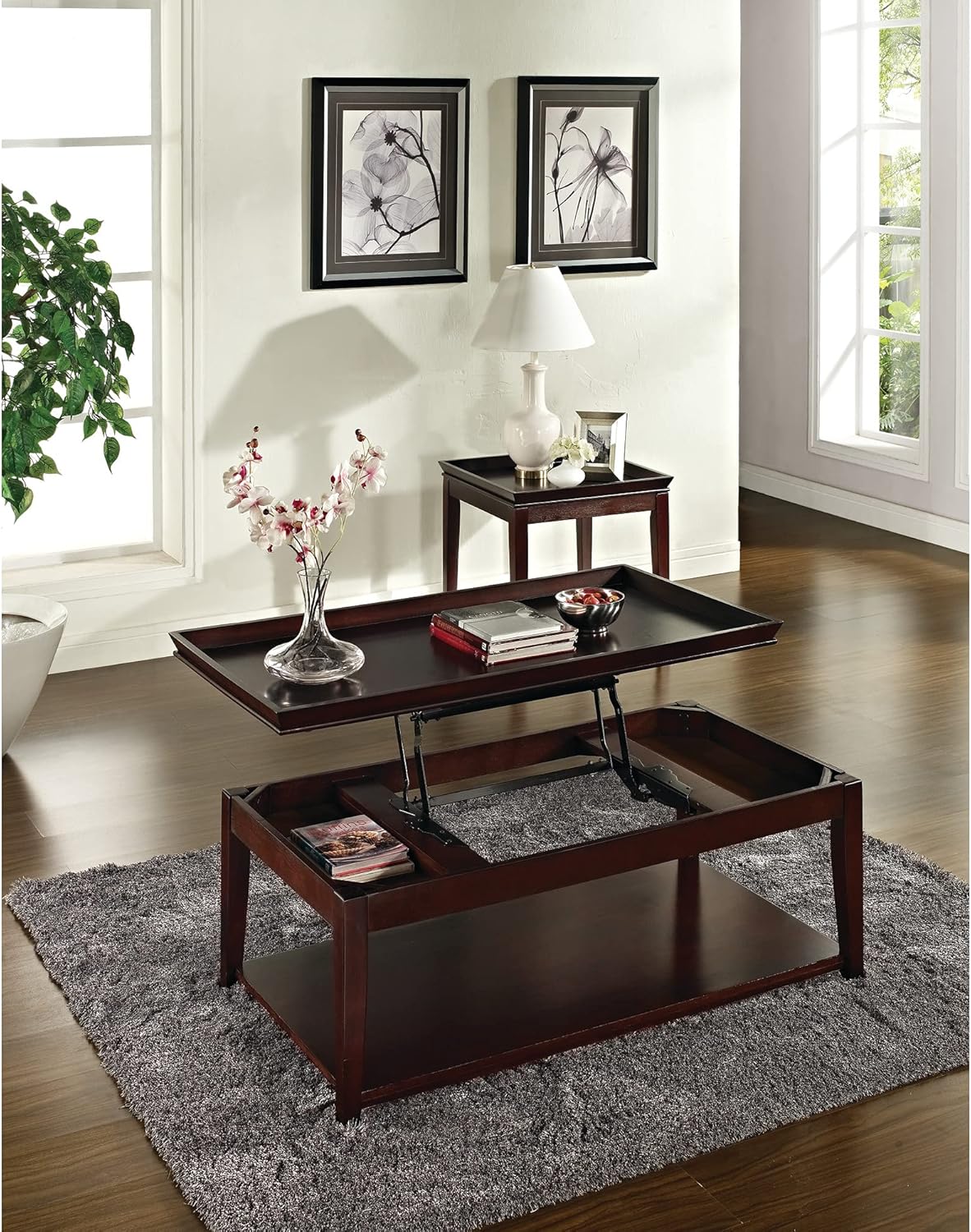 Lift-Top Cocktail Table with Casters Y67305