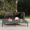 Dark Gray Half Round Poly Rattan Patio Coffee Table N33595