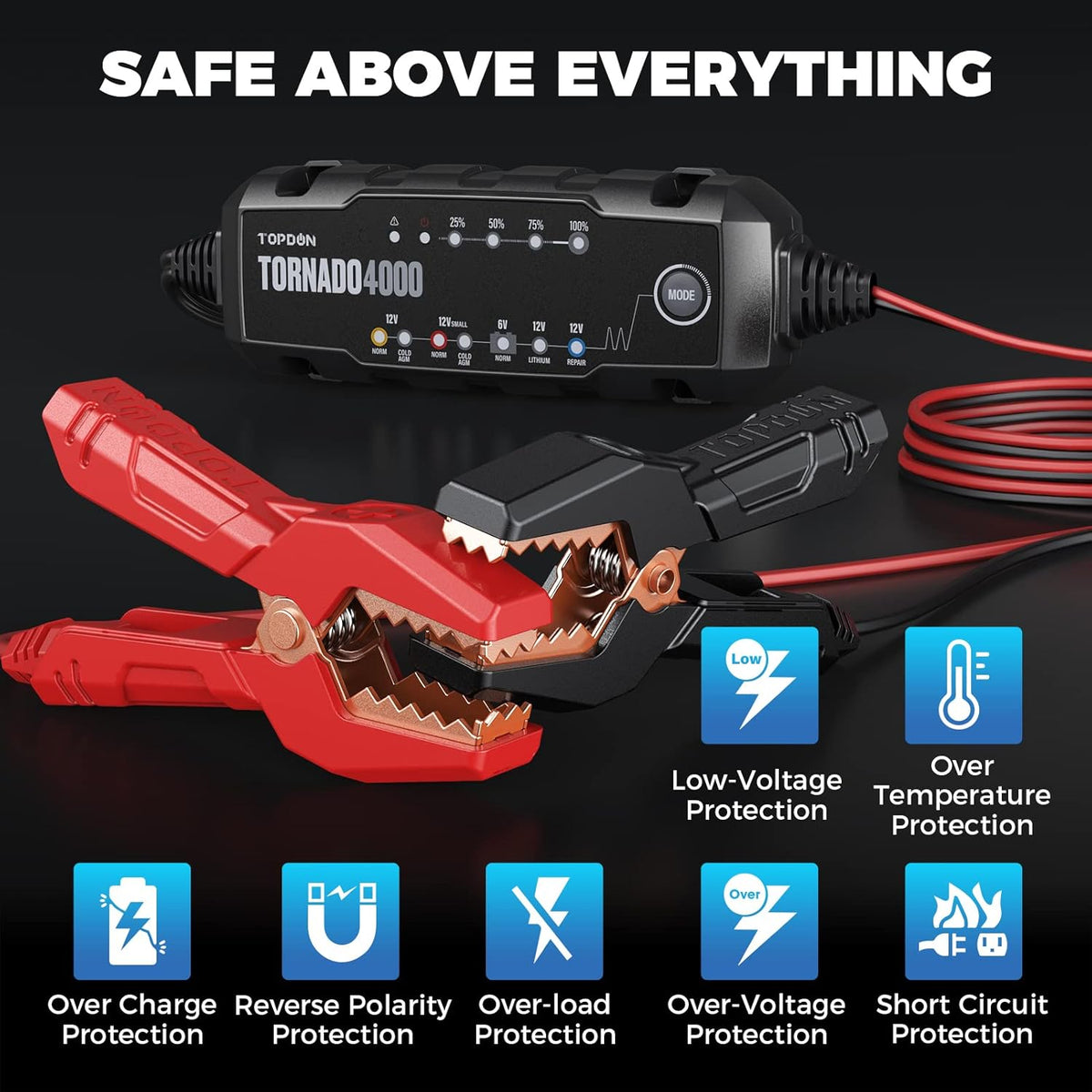 4 Amp 6V/12V Smart Battery Charger Maintainer Desulfator Pack of 2 B1380