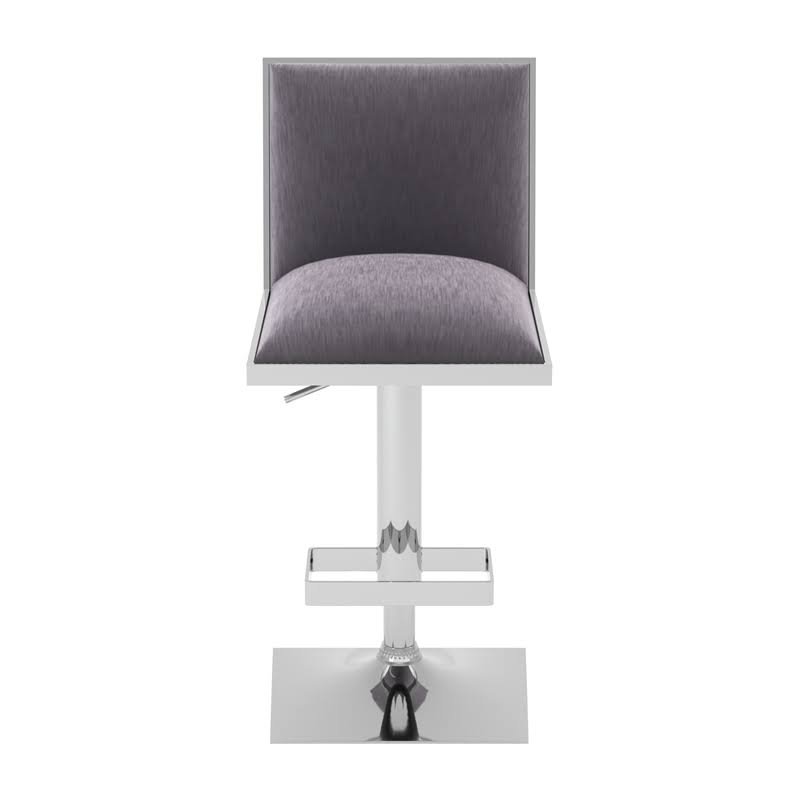 Gray Fabric Swivel Bar Stool with Metal Base A327564