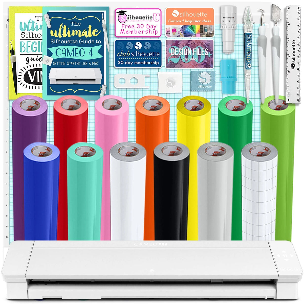 Silhouette Cameo 4 Pro with Oracal 651 Vinyl Rolls, Tools, Guides Z735