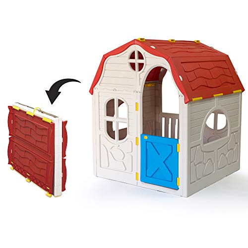 White Plastic Toddler Outdoor Playhouse Q72405