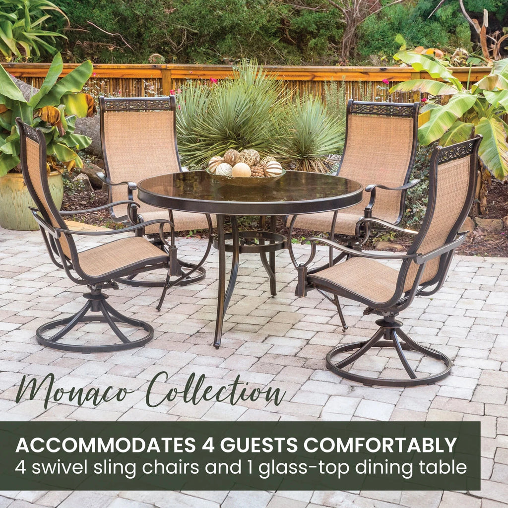 5-Piece Aluminum Outdoor Patio Dining Set with Swivel Rockers and Table K14036