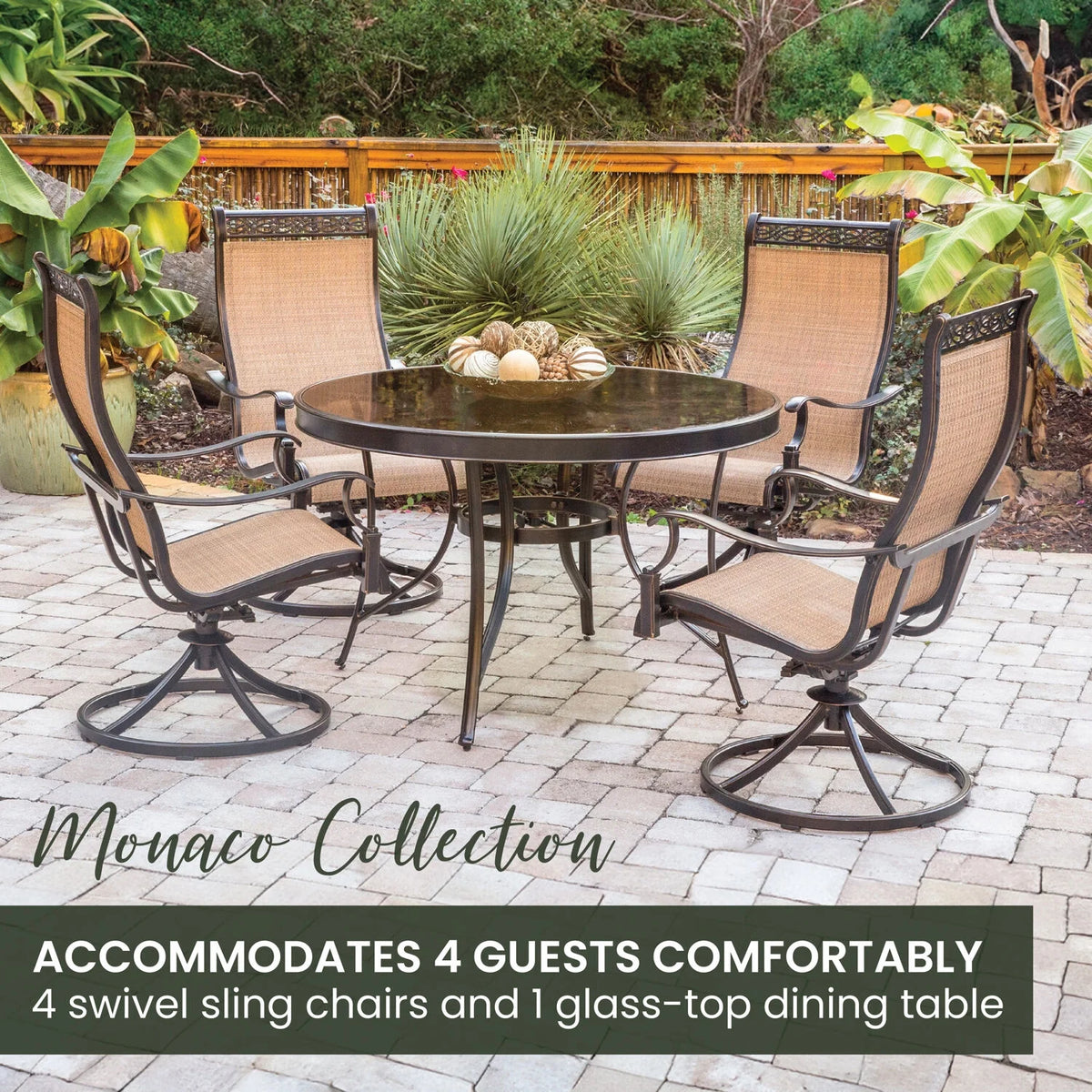 5-Piece Aluminum Outdoor Patio Dining Set with Swivel Rockers and Table K14036
