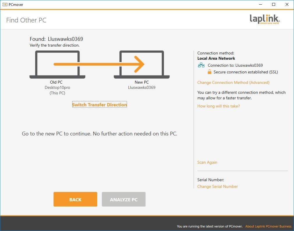 PCmover Business Technician License with USB 3.0 cable H3326