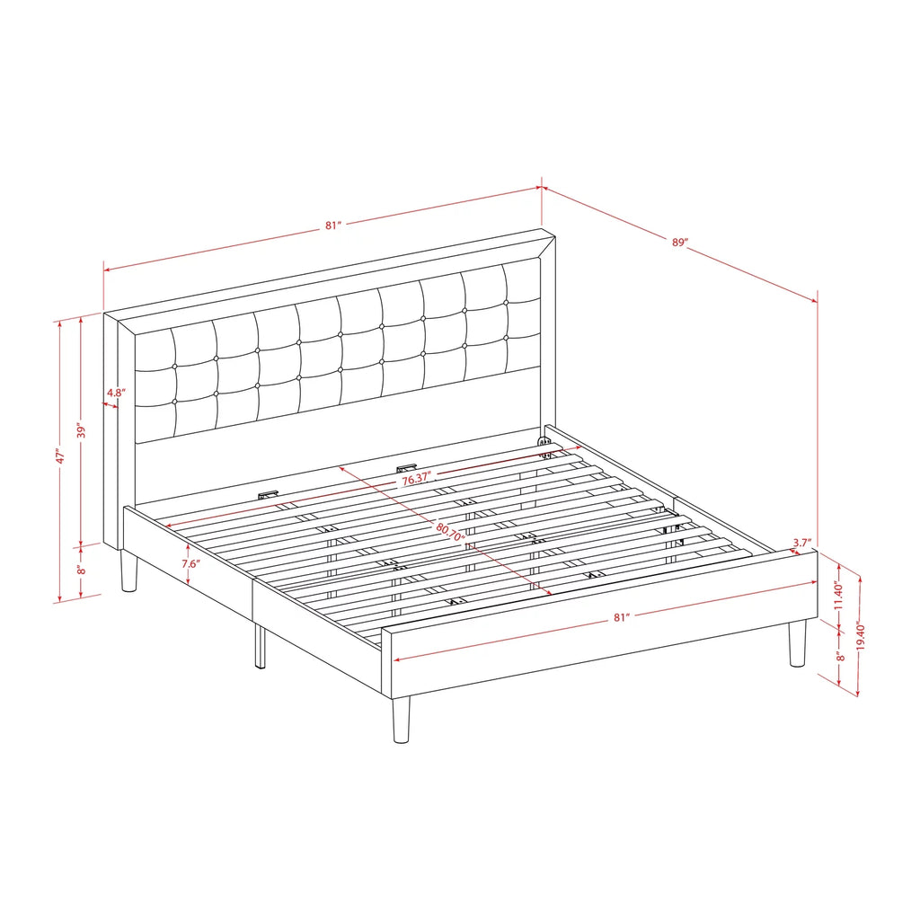 King Bedroom Set in Black/Denim Blue C559