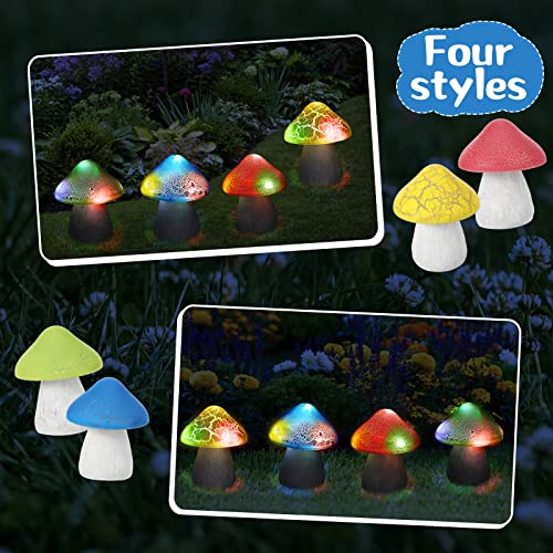 4 Pieces Solar Powered Mushroom Lights A6208