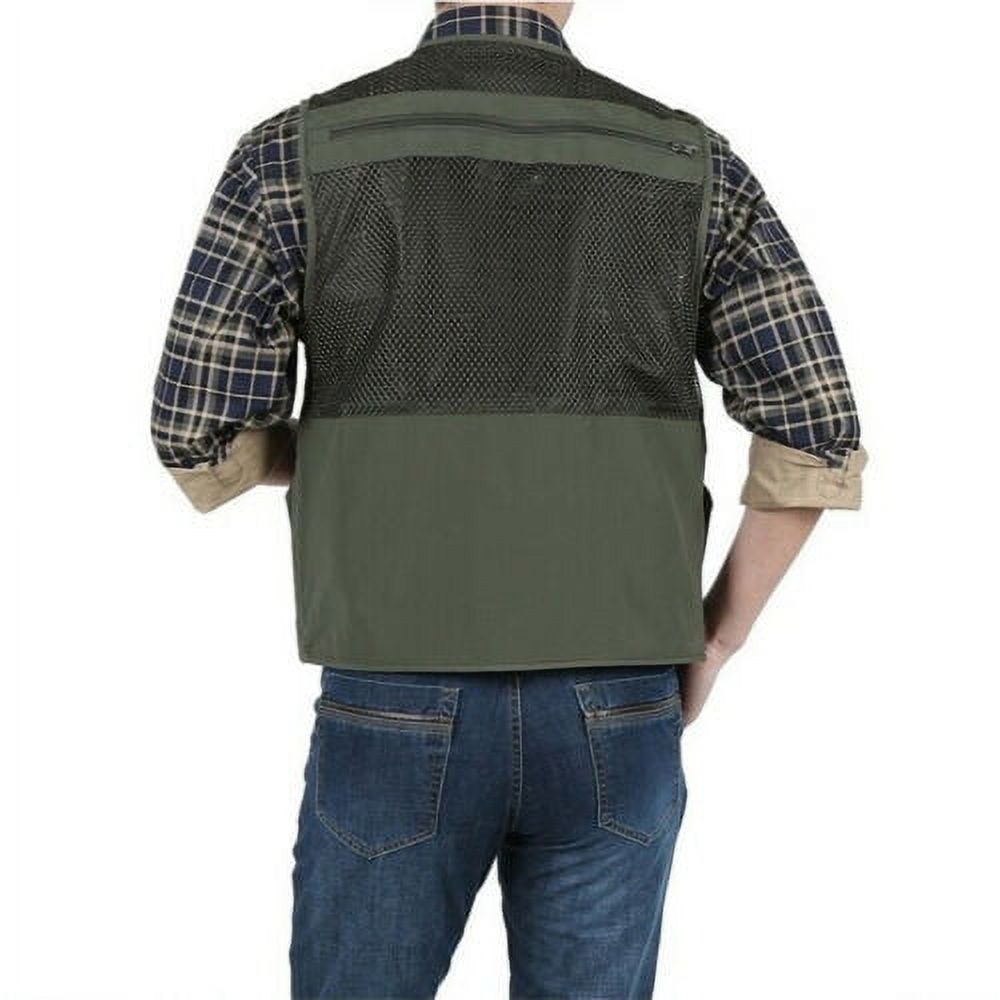 Black XL Mesh 16 Pockets Fishing Hiking Vest E6386