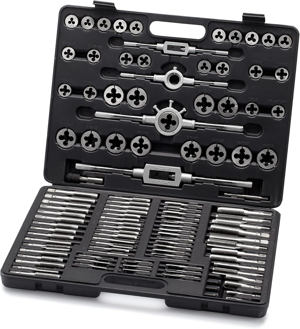 60 Piece Metric & SAE Tap & Die Tool Set with Storage Case L929658