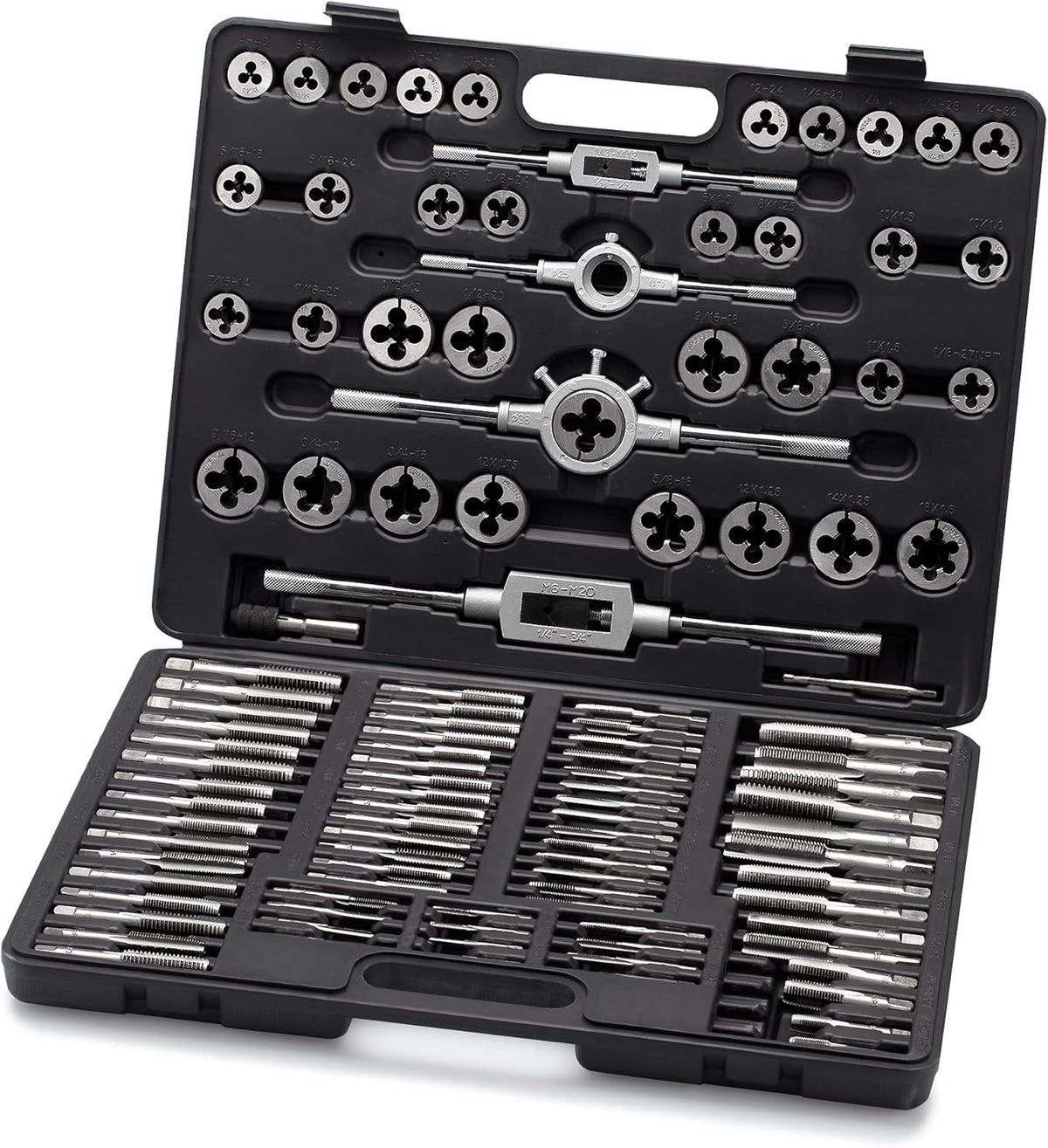 60 Piece Metric & SAE Tap & Die Tool Set with Storage Case L929658