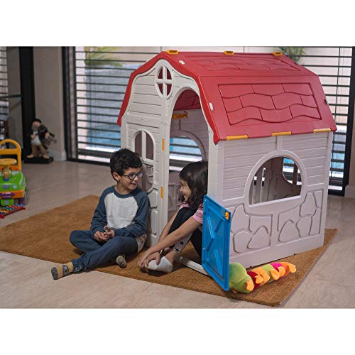 White Plastic Toddler Outdoor Playhouse Q72405