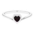 Heart Promise Ring with Diamond Halo, 925 Sterling Silver A744815