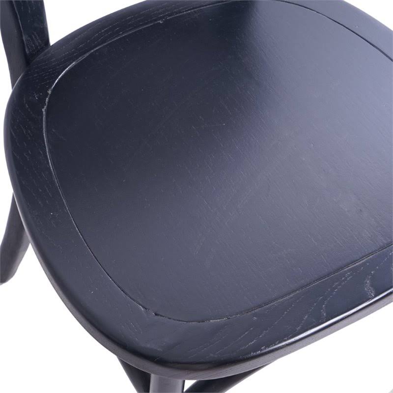 Matte Black Elm Wood Dining Chair Set of 2 Q842127