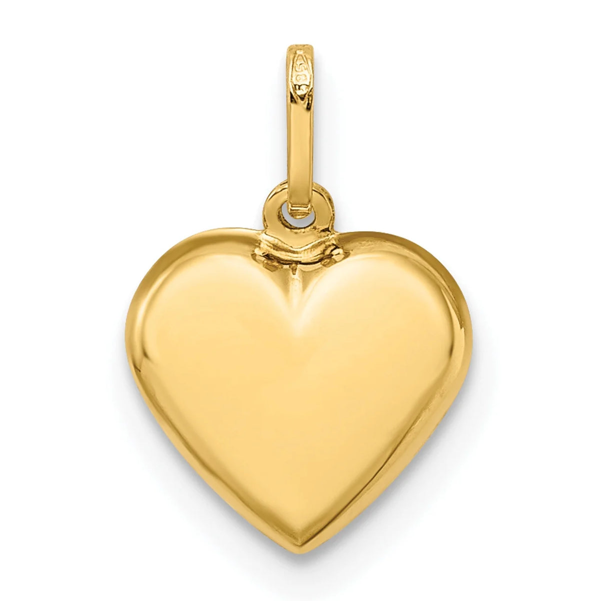 14K Yellow Gold Puffed Heart Charm Pendant S72845