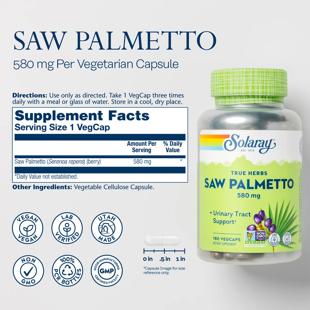 Saw Palmetto Berry 580mg 180 VegCaps Z76632