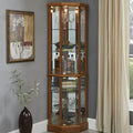 Oak Corner Lighted Curio Cabinet N228