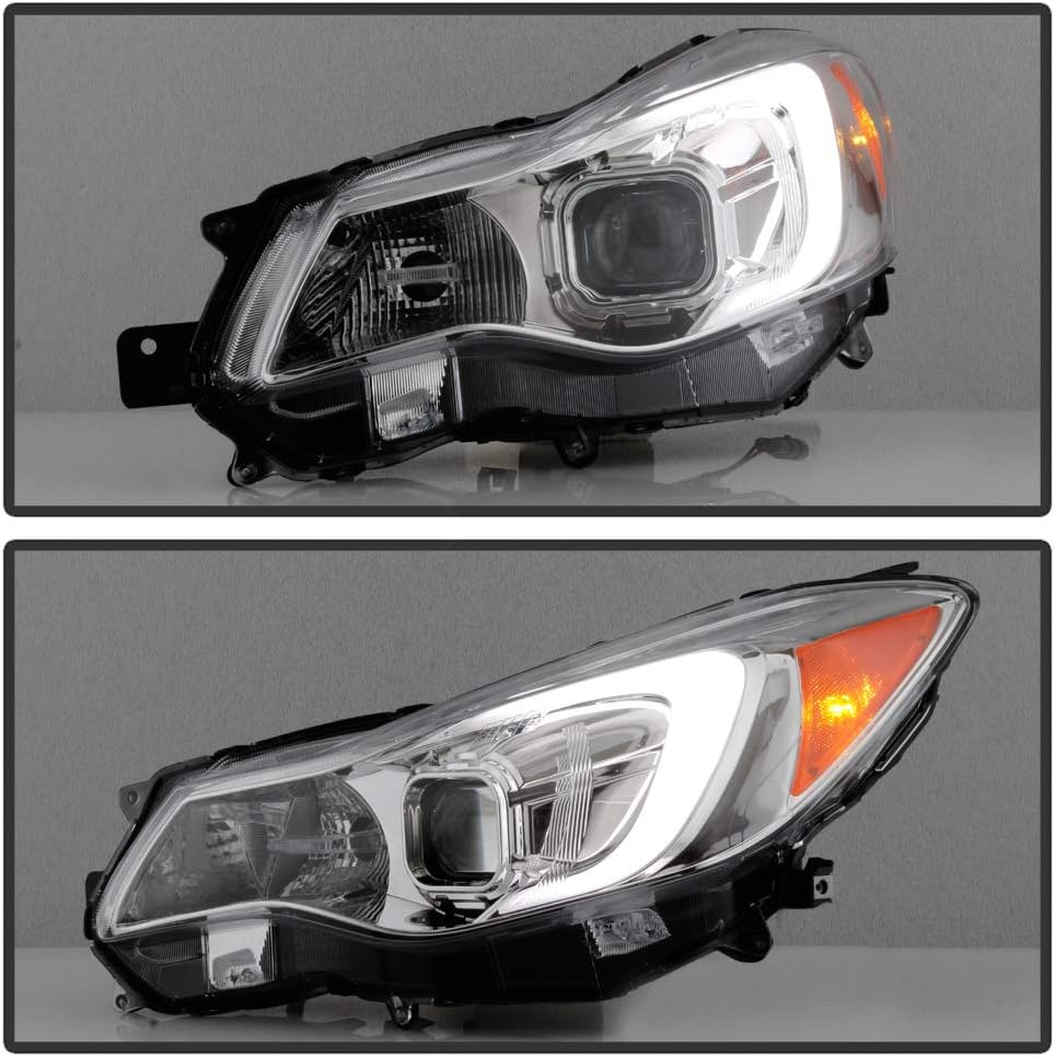 Chrome Housing LED Tube Projector Headlights B4194
