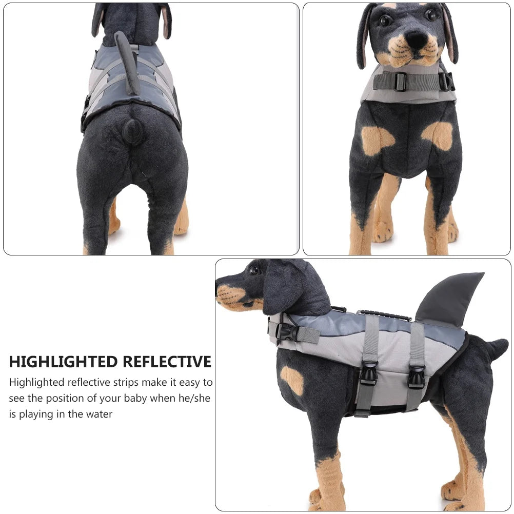 3pcs Dog Life Vest Reflective with Handle Pet Swimming Clothes K600