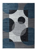 Blue Black White Grey Abstract Area Rug M9762