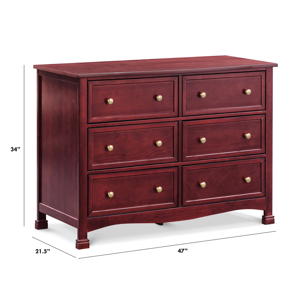 6-Drawer Double Wide Dresser, Rich Cherry D3287