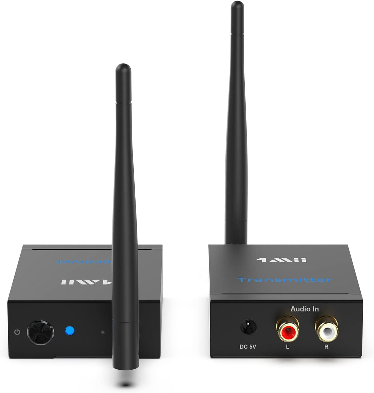 Wireless Transmitter Receiver Audio, 2.4GHz Long Range Audio Transmitter and Receiver Low Delay, RCA Out/in 320ft R906