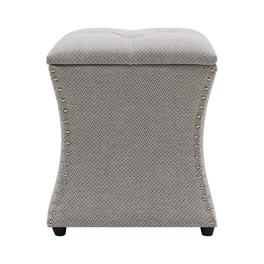 Gray Tufted Storage Ottoman V414