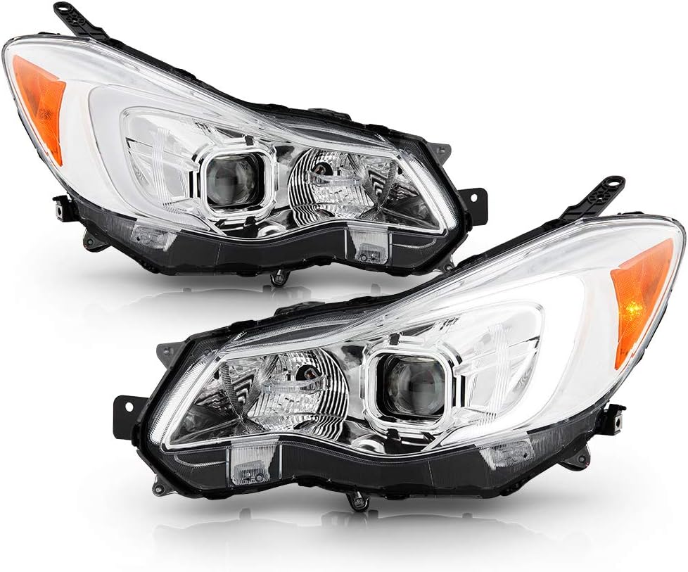 Chrome Housing LED Tube Projector Headlights B4194