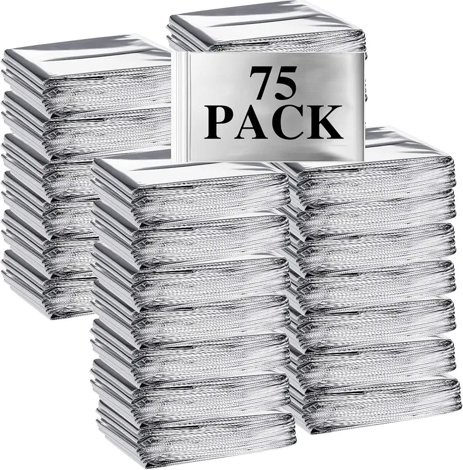 75 Pack Silver Foil Thermal Blankets W661