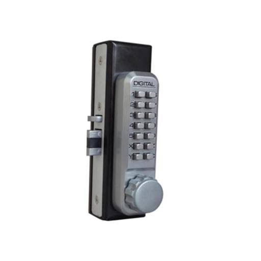 Mechanical Keyless Narrow Stile Latch with Double Sided Combination - Satin Chrome V10095