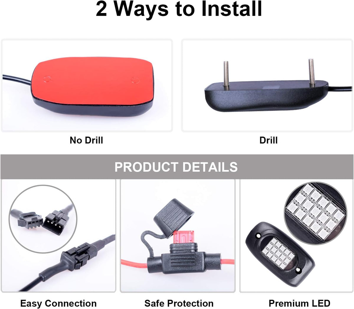 6 Pods Waterproof LED Rock Lights with APP Control Music Mode Z34818