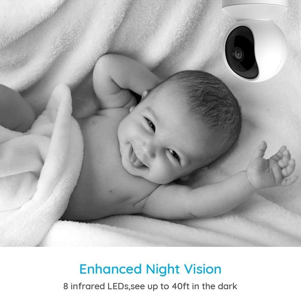 3MP HD Plug-in Indoor WiFi Security Camera, Pan Tilt, Night Vision, Pack of 2 T9337