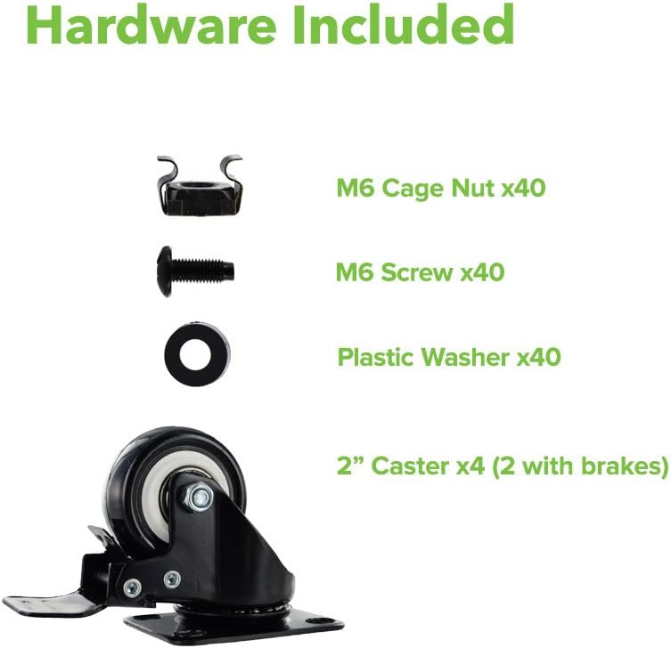 42U 4-Post Network Server Rack with Casters C587