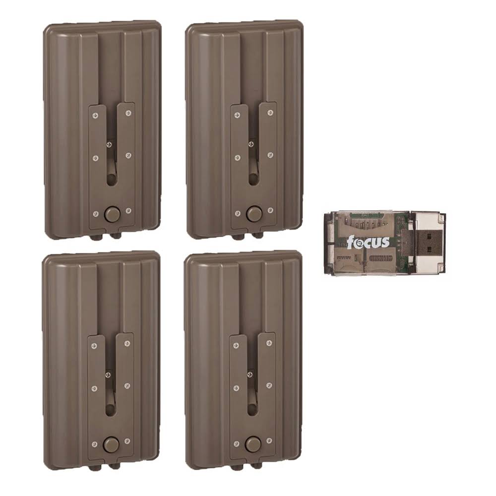 Battery Booster for Trail Cameras 4-Pack with USB Reader X48902