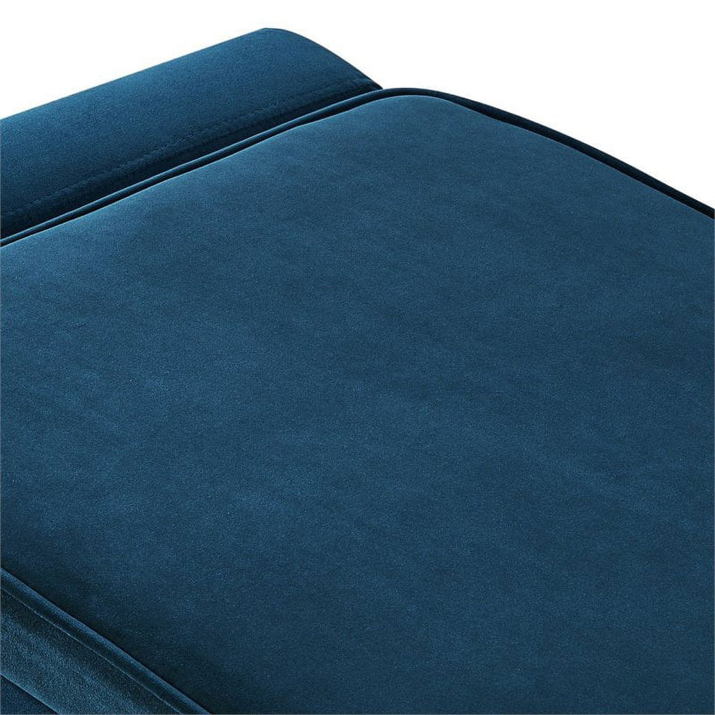 Blue Velvet Upholstered Bench with Shoe Storage M3366