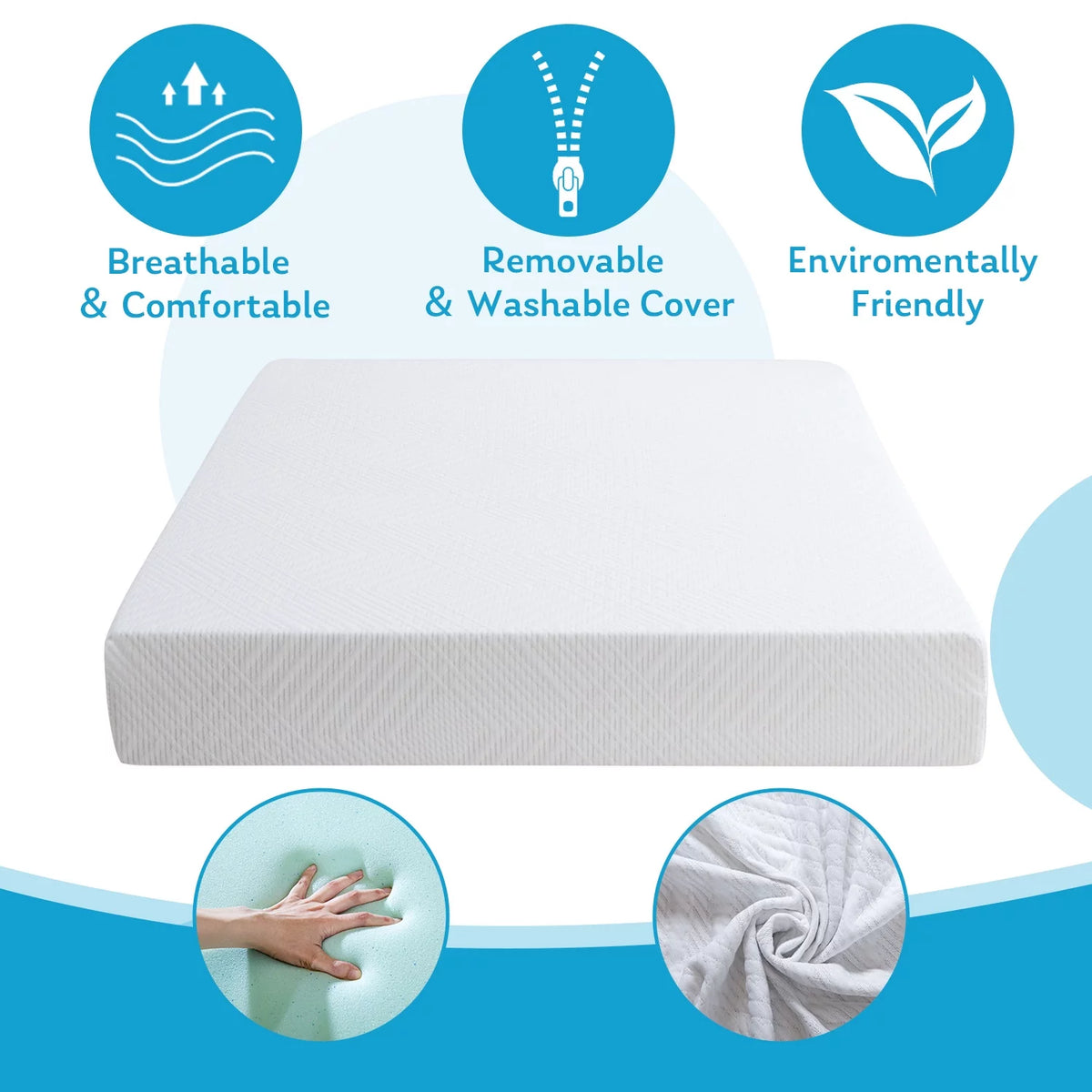 8 inch Gel Memory Foam Twin Mattress Z912574