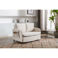 Beige Linen Convertible Sleeper Sofa Bed with Storage Q898