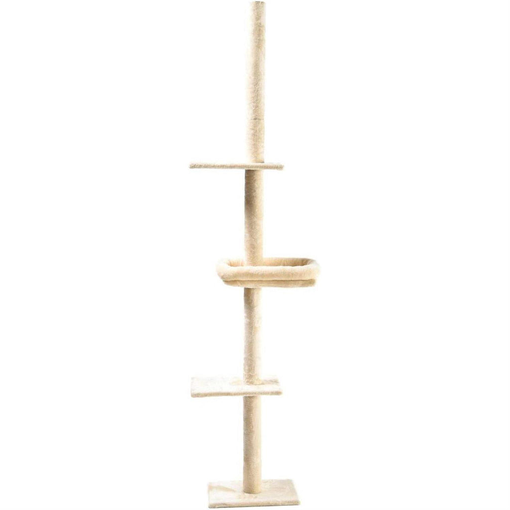4-Level Carpeted Adjustable Cat Tree with Cat Bed T689