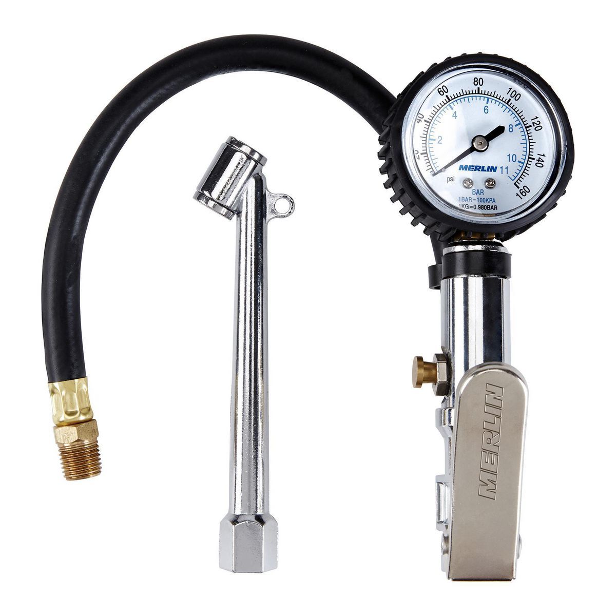 Dual-Head Air Chuck Inflator with Dial Gauge T9803