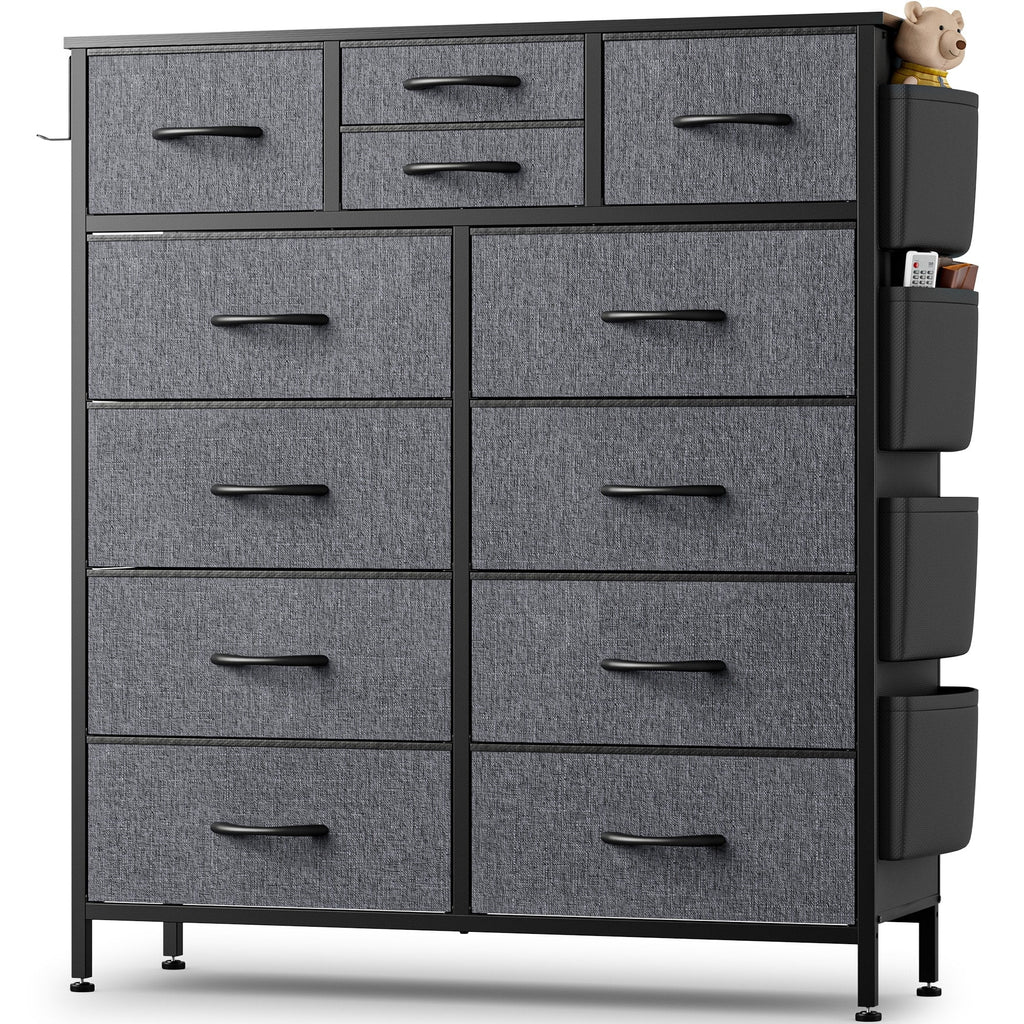White 12 Drawer Fabric Dresser B677