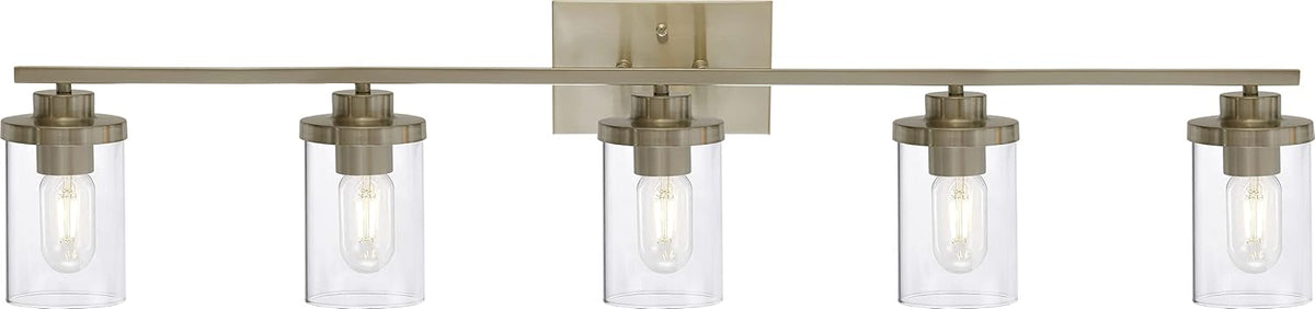 Industrial Brushed Nickel 4-Lights Clear Glass Wall Lamp Light Fixture G523245