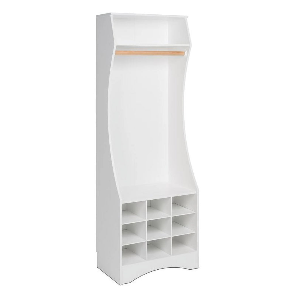 White Engineered Wood Wardrobe with Shoe Storage X38991