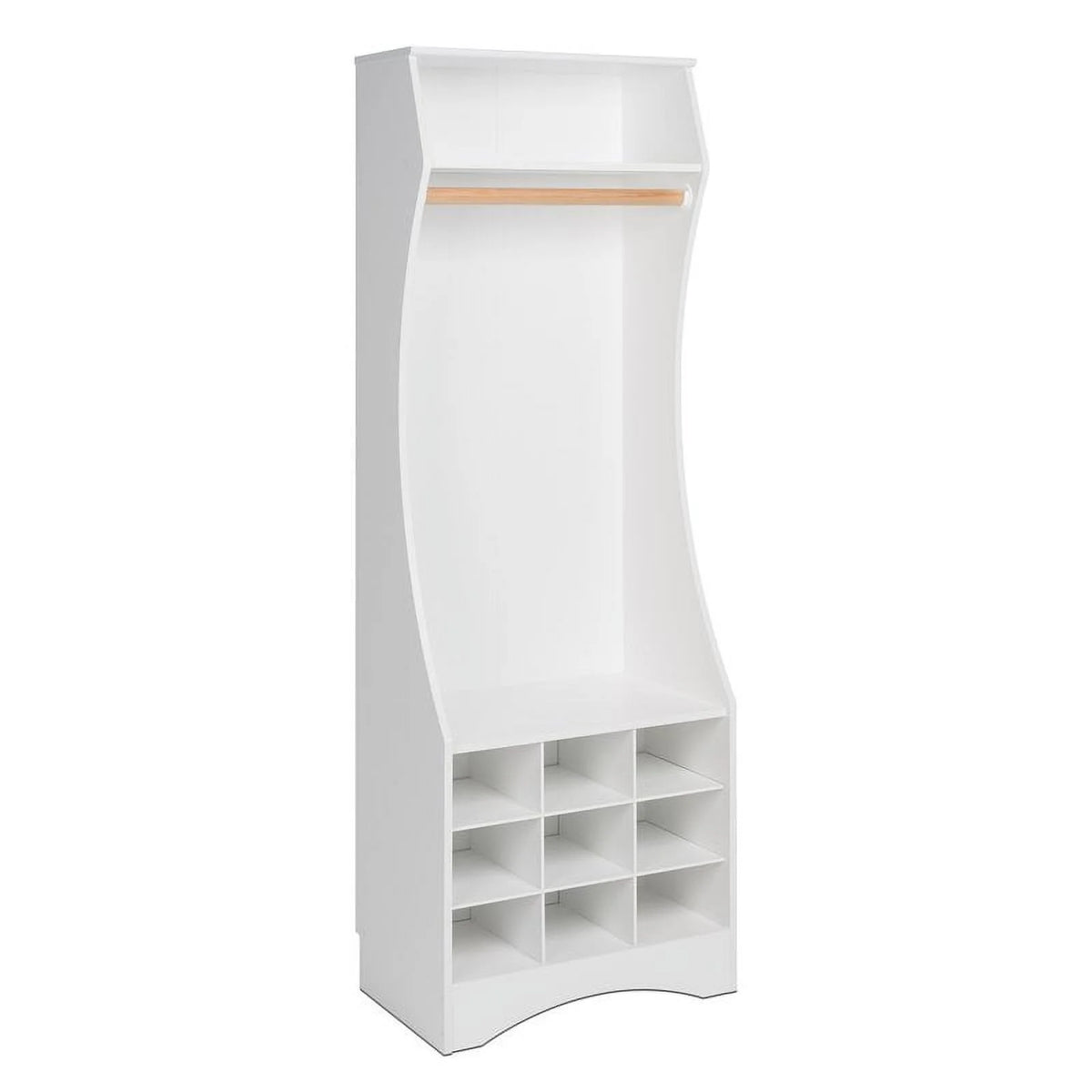 White Engineered Wood Wardrobe with Shoe Storage X38991