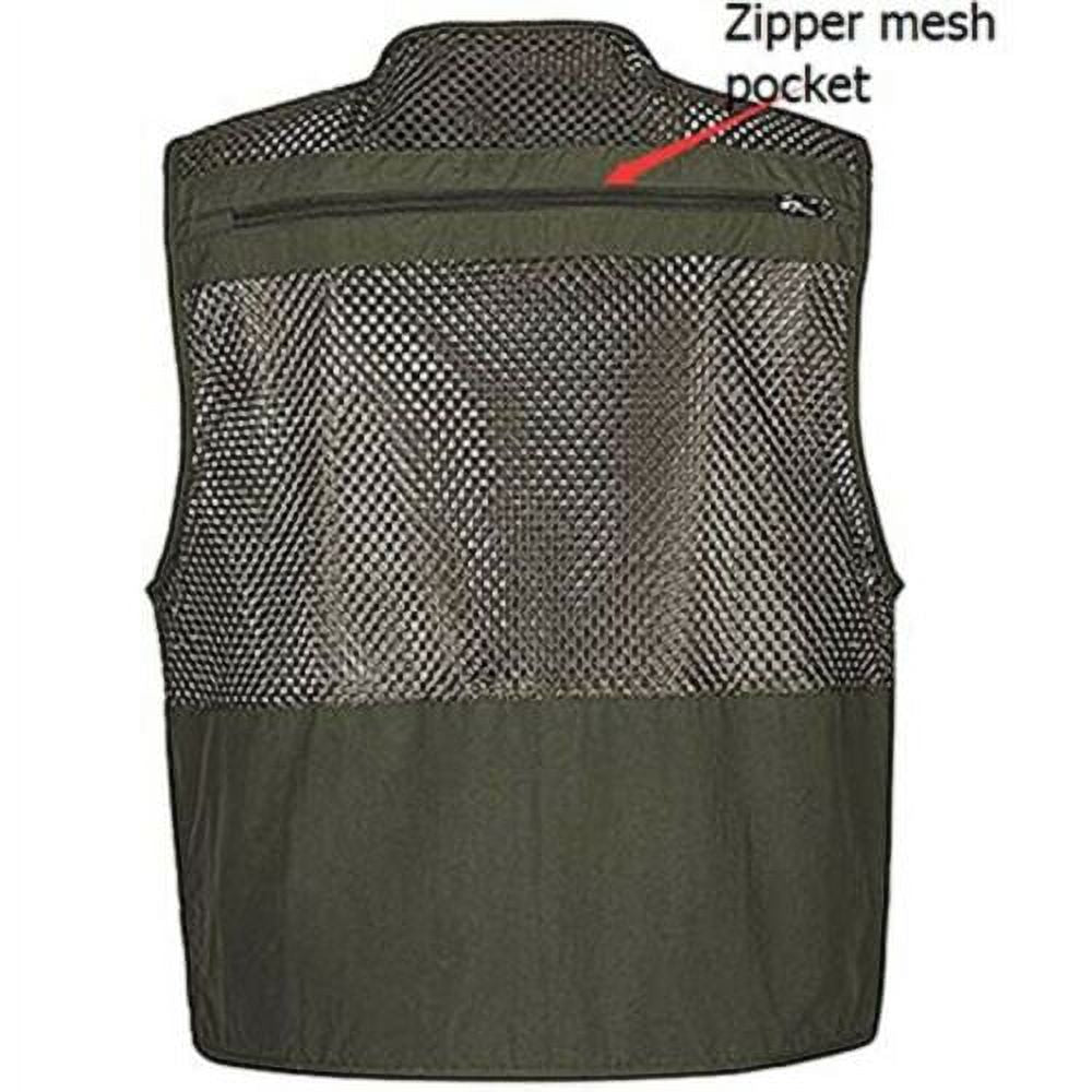 Black XL Mesh 16 Pockets Fishing Hiking Vest E6386