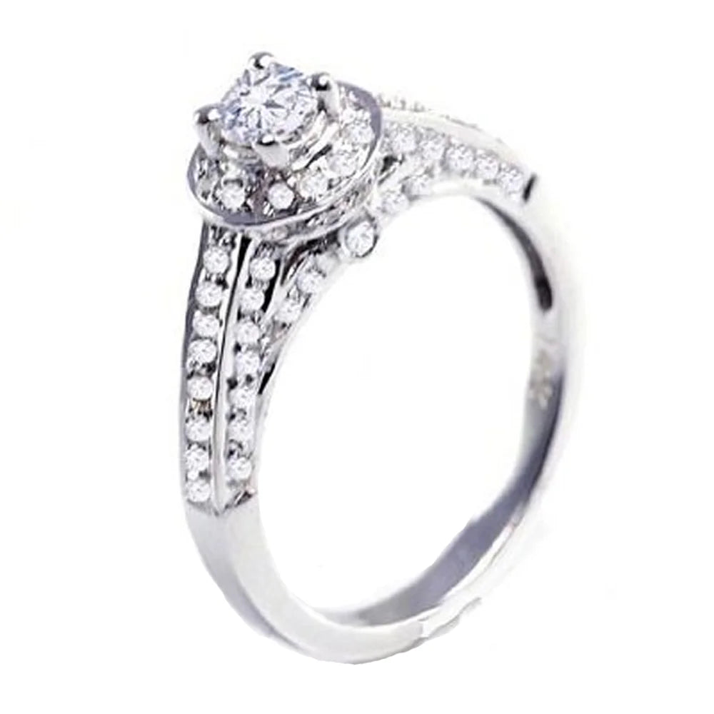 14k White Gold Diamond Engagement Ring W9822