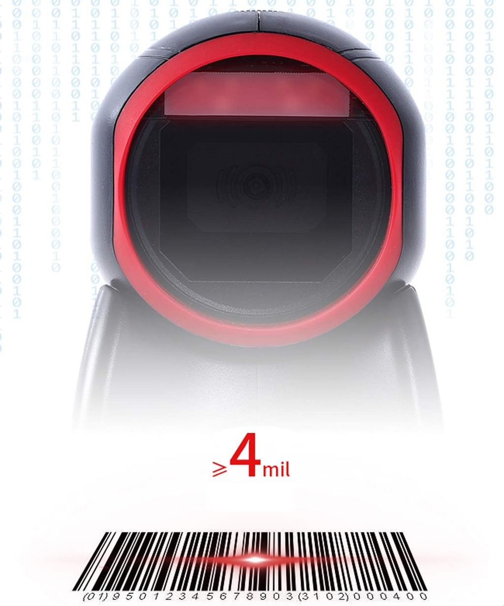 2D Barcode Scanner Desktop USB Wired Omni-Directional Hands-Free Automatic Barcode Reader Support 1D and QR-Code Pack of 2 G637731