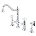 Polished Chrome Bridge Faucet with Side Spray F5186